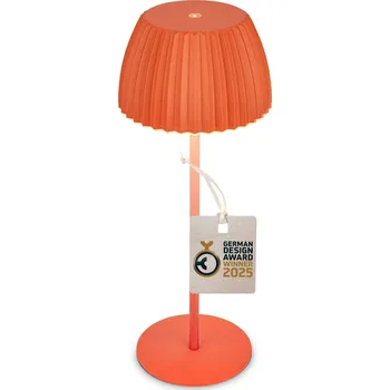 Lampička BRILONER Nabíjecí stolní lampa Riffle - 36,5 cm, 2W, 200lm, IP44, bezdrátová, LED, stmívatelná, dotykový vypínač, oranžová - BRILO BRILO 7553012