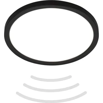BRILONER Move LED stropní svítidlo s pohybové čidlo, přímé a nepřímé osvětlení, IP44, černá - BRILO BRILO 7524415