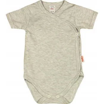 Zavinovací body s krátkým rukávem 100% Bavlna Šedý MELANŽ vel. 68 KLEKLE