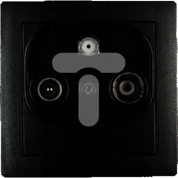 Elektrická zásuvka Anténní zásuvka nástěnná Karlik černá