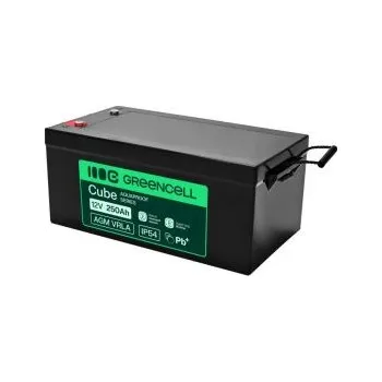 Záložní baterie Greencell AGM VRLA 12V 250Ah baterie pro lodě, fotovoltaiku, solární panely (520x268x225mm (AGM12V250AH-H)