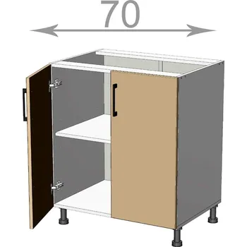 Kuchyňská linka Capri L7082, kuchyňská skříňka š.70, korpus grafit, dvířka dub Craft bílý