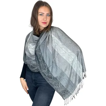 Šál Pašmína - Celestine - Tmavě šedá