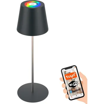 Lampička BRILONER Coloris LED stolní lampička Smart nabíjecí, ovládání přes aplikaci, stmívatelné, antracit - BRILO BRILO 7559015