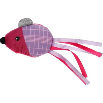 Hračka pro kočku Hračka pro kočky FLAMINGO - Prali myš fialová 16x6,5x2,7cm