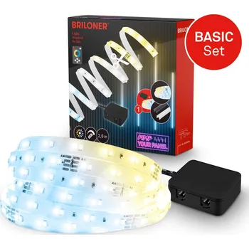 LED páska BRILONER Startovací sada CCT LED pásek pro nástěnné panely – 260cm, dálkový ovladač, vč. rozbočovače - BRILONER BRI 8020294