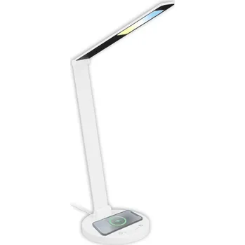 Lampička BRILONER Cuma LED lampa na psací stůl, bezdrátové nabíjení telefonu, stmívatelná, bílá - BRILO BRILO 7543016