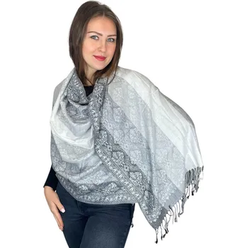 Šál Pašmína - Celestine - Světle šedá