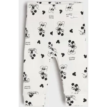 Dámské legíny Sinsay - Bavlněné legíny s vzorem Mickey Mouse - bílá - 259DG-00X - 259DG-00X-80