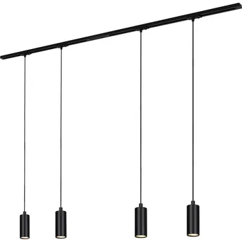 Bodové svítidlo BRILONER 1-fázový lištový systém, kompletní sada, 4x LED závěsná svítidla, černá - BRILO BRILO 8016045