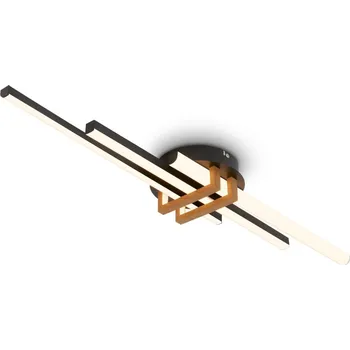 BRILONER Tinka stropní svítidlo 78x16 cm - 21W, 2400lm, LED, teplá bílá, černá/dřevo - BRILO BRILO 3952035