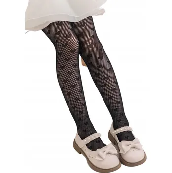 Ažurové Punčocháče pro Dívky Klasické pro Malé Dámy černá, 3-8 let