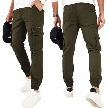 Pánské kalhoty PÁNSKÉ KAPSÁČE JOGGERY KHAKI ux4178 - XXL