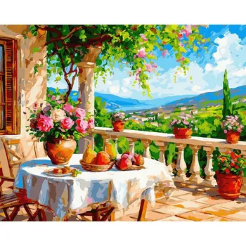 Obraz Malování podle čísel iPicasso 40x50 cm na rámu Ticho zelených kopců