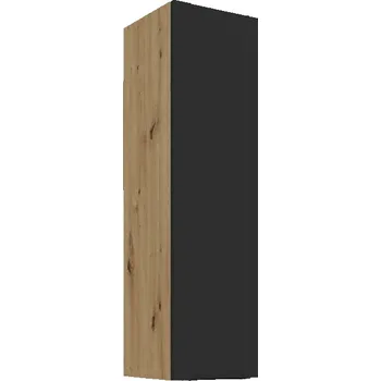 Kuchyňská skříňka Vysoká horní kuchyňská skříňka LUNARA - šířka 30 cm, černá / dub artisan