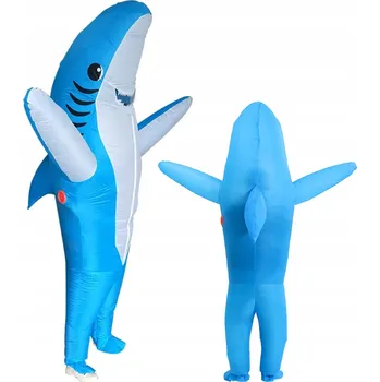 Karnevalový kostým Nafukovací kostým žralok modrý SHARK nafukovací převlek kostým 150-190