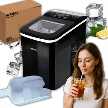 Výrobník ledu Výrobník ledu Ruhhy černý, 12 kg/24 h, 120 W s LCD displejem