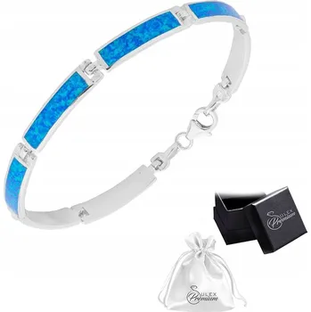 Náramek Stříbrný náramek ryzost 925 Rhodiovaný náramek s MODRÝM OPÁLEM