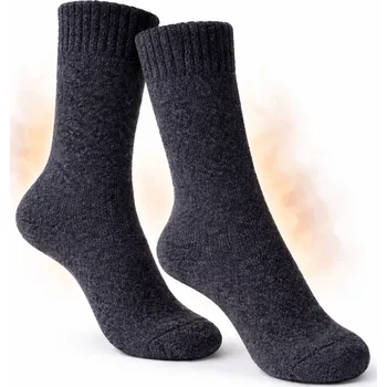 Dámské ponožky Dámské teplé froté ponožky Tulemro-Šedá tmavá