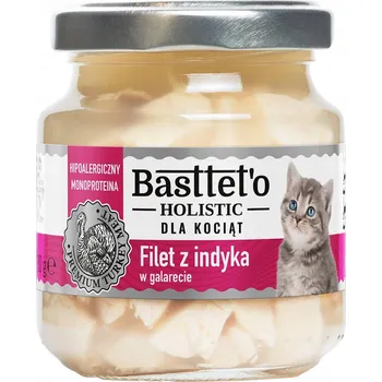 Krmivo pro kočku BASTTETO HOLISTICKÉ MONOPROTEINOVÉ KRMIVO PRO KOŤATA FILÉ Z KRŮTÍHO MASA 130g.