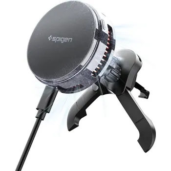 Držák pro GPS Držák do auta SPIGEN Essential EV25MFAQ s Qi2 nabíjením do mřížky - MagSafe - černý