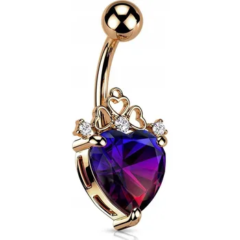 Piercing Piercing do pupíku se srdíčkem 1,6/10 rose gold