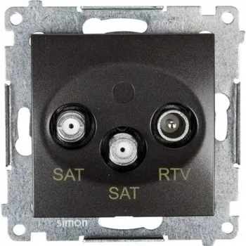 Elektrická zásuvka Anténní zásuvka nástěnná Kontakt-simon šedá