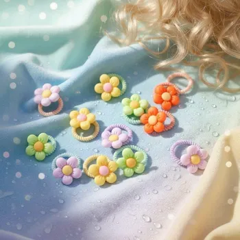 Dětské gumičky do vlasů 10 ks - kytičky