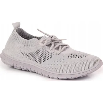 Dámská obuv Lehké šedé sportovní nazouváky s prodyšným vzorem News 39