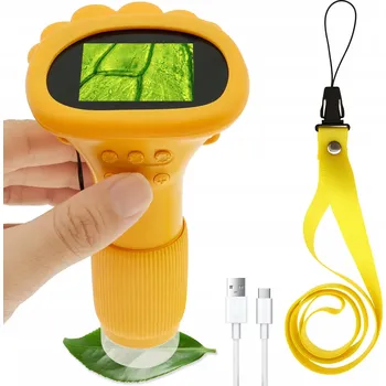 Mikroskop Digitální kapesní optický mikroskop pro děti s LED, HD rozlišením a USB připojením