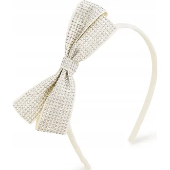 Čelenka Čelenka do vlasů s mašlí a krystaly elegantní barva ecru