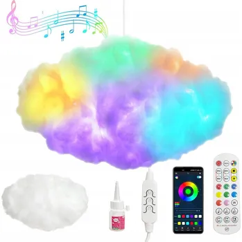 OBLÁČKY ZÁVĚSNÉ STROPNÍ SVÍTIDLO LED SYNCHRONIZACE HUDBY + DÁLKOVÝ OVLADAČ