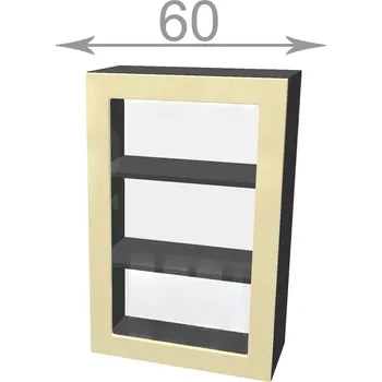 Knihovna Capri W60921G, kuchyňská vysoká vitrína š.60, korpus dub Sonoma, dvířka grafit