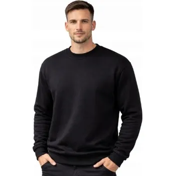 Pánská mikina Pánská mikina bez kapuce LEHKÁ tepláková ČERNÁ 3XL