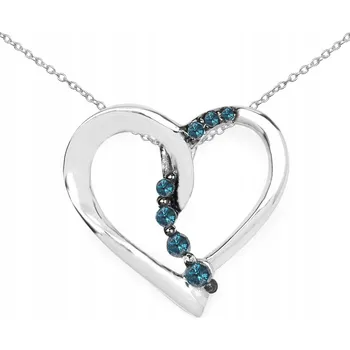 Přívěsek STŘÍBRNÝ PŘÍVĚSEK S PŘÍRODNÍMI MODRÝMI DIAMANTY