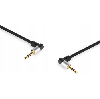 Audio kabel AUX kabel JACK 3,5 stereo, úhlový konektor - JACK 3,5 stereo, úhlový konektor SLIM