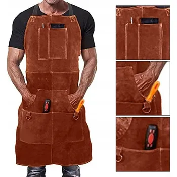 Pracovní oblečení Fartuch Ochronny Dla Spawaczy 60X105 cm nastavitelná do velikosti XXL, hnědá