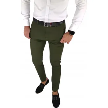 Dámské kalhoty Elegantní slim chino kalhoty, hladké khaki DJ08 - W34