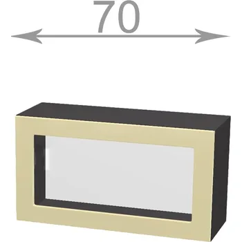 Knihovna Capri W7046G, kuchyňská vysoká výklopná vitrína š.70, korpus dub Sonoma, dvířka grafit