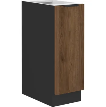 Kuchyňská linka Spodní skříňka 30 cm s výsuvným košem, ořech okapi/černá, MENZO 30 D CARGO BB