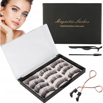Umělé řasy Sada magnetických umělých řas: 6 párů + aplikátor, přirozený vzhled
