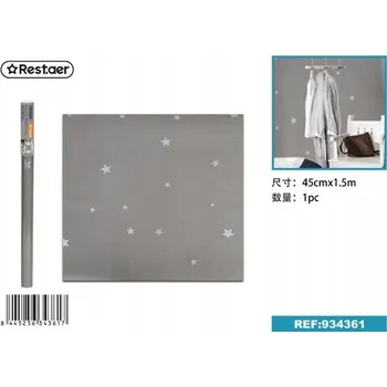Tapeta Tapeta 45 cm x 1,5 m Šedá s hvězdičkami
