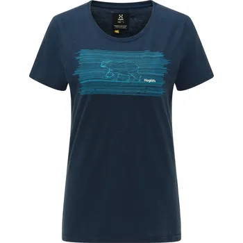 Dámské tričko Dámské bavlněné triko Haglöfs Trad Print - modrá Velikost: XS