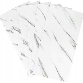 Obklad Dekorativní panely na zeď Samolepicí dlaždice 60x30 cm Mramor Bílá 6 Ks