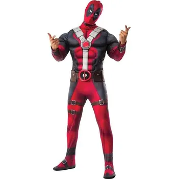 Karnevalový kostým Rubies USA - Kostým pro dospělé s vyrýsovanými svaly Deadpool - XS