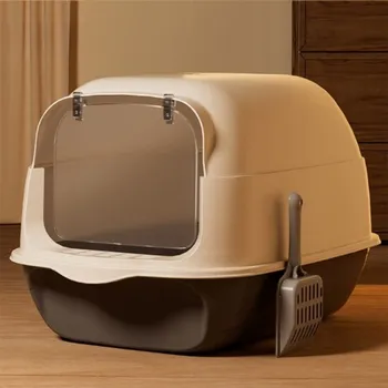 Toaleta pro kočku Toaleta pro kočky Velká uzavřená toaleta pro kočky 50 cm x 35 cm x 35 cm