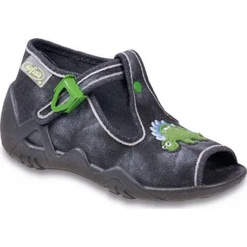 Chlapecké bačkory Befado dětské papuče na suchý zip šedé, velikost 20