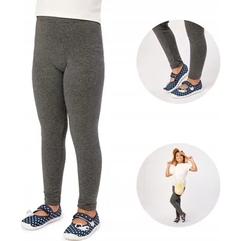 Dívčí legíny Dívčí legíny dlouhé bavlna MS10-225 Tmavě šedá 134