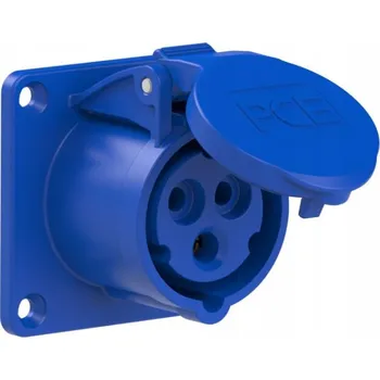 Elektrická zásuvka Zásuvka do panelu 16A 3P 230V 70x70 mm modrá IP44 313-6 PCE