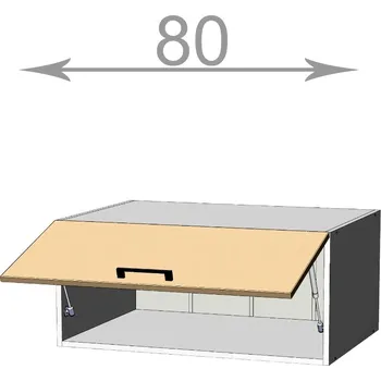 Kuchyňská linka Capri M8036, kuchyňská nádstavba š.80, korpus grafit, dvířka dub tabaco